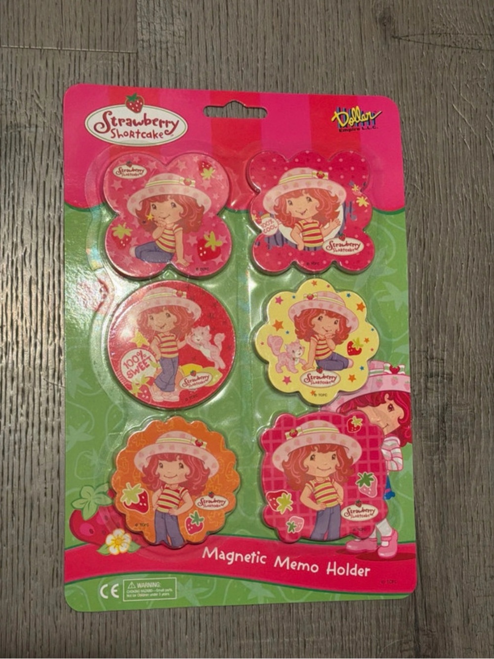 2008 strawberry shortcake Pink Magnetic Memo Holders - 6-Pack